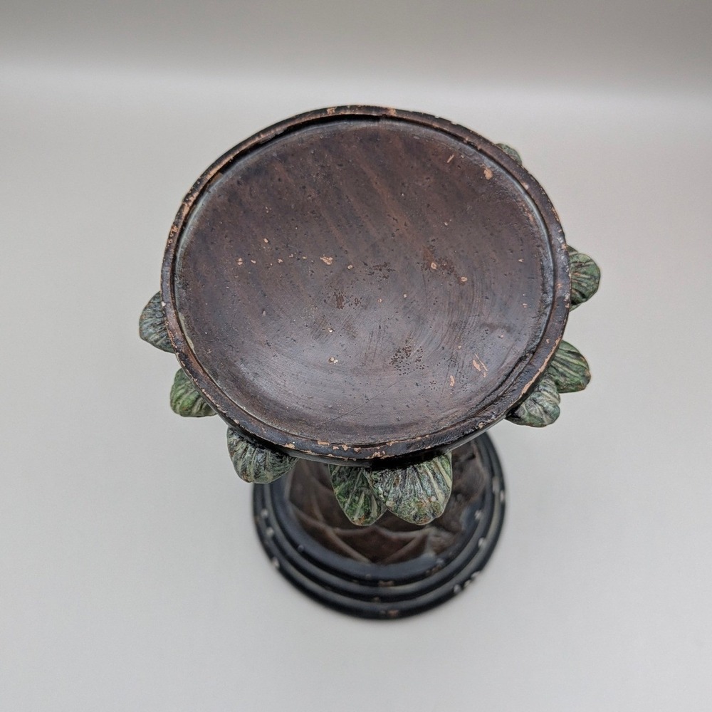 Vintage Style Monkey Palm Tree Coconuts Pillar Candle Stands Holders - Set of 2 - Picture 13 of 16